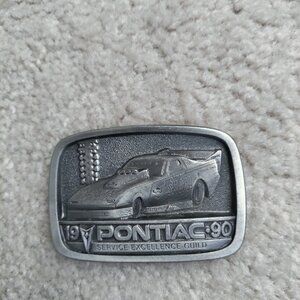Vintage Pontiac Drag Racing Belt Buckle 1990 Service Excellence Guild VGUC